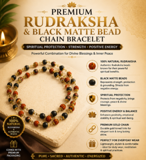 Rudraksha & Black Bead Protection Mala