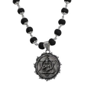 Black Bead Lord Hanuman Protection Pendant