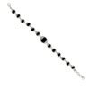 Black & Silver Beaded Bracelet – Adjustable Unisex Fashion Bracelet