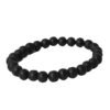 Matte Black Onyx & Rudraksha Beaded Bracelet – Stretch Spiritual Bracelet for Men & Women 2