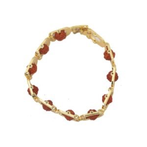 Rudraksha Gold Link Bracelet