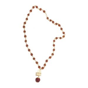 Rudraksha Trishul Damru Mala with Ek Mukhi Rudraksha Charm