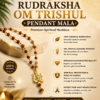Rudraksha Om Trishul Pendant Mala – Gold-Plated Spiritual Necklace