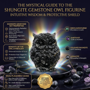 Shungite Gemstone Owl Figurine