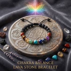 chakra balance lava stone braclet Chakra Balance Lava Stone Braclet