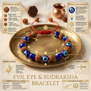Evil Eye And Rudraksh Braclet
