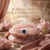rose quarts and evil eye protection braclet Rose Quarts And Evil Eye Protection Braclet