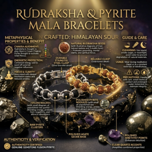 Rudraksh Mala & Pyrite Mala Braclet