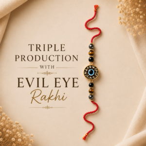 triple productive evil eye rakhi Triple Protection with Evil Eye Crystal Rakhi